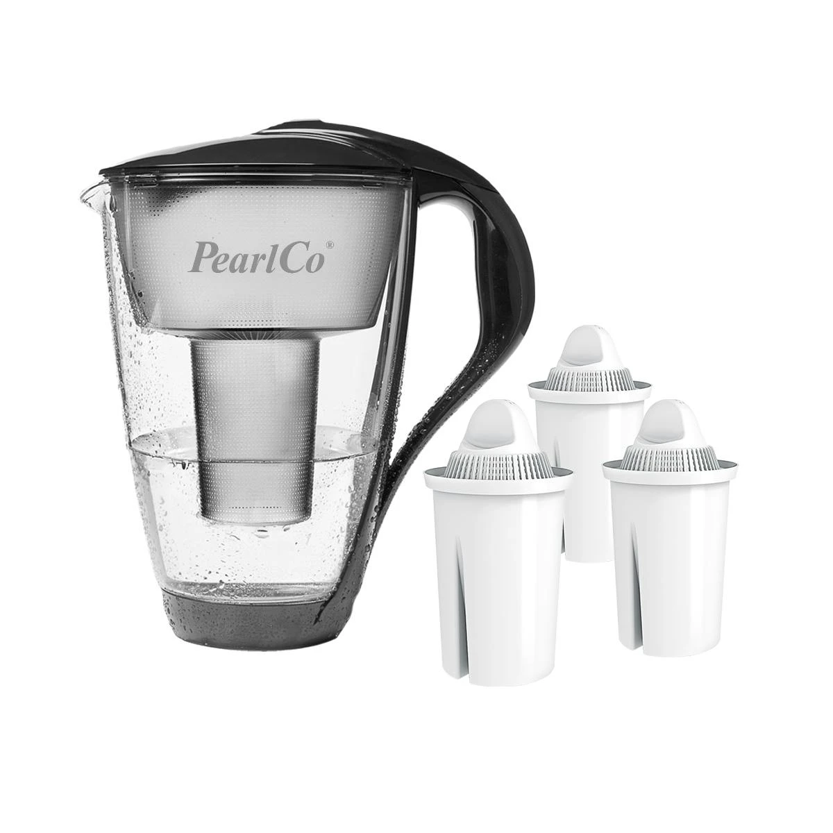 Glas-Wasserfilter Anthrazit Inkl. 1 Universal Filterkartusche 2 Glas-Wasserfilter Anthrazit Inkl. 1 Universal Filterkartusche – Bild 2