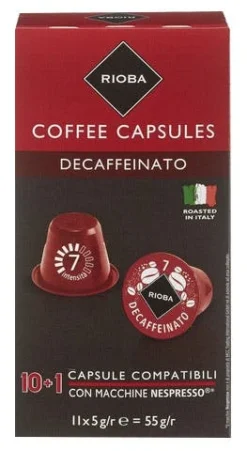 Rioba Kaffeekapseln Dacaffeinato 11 Kapseln (55 G)