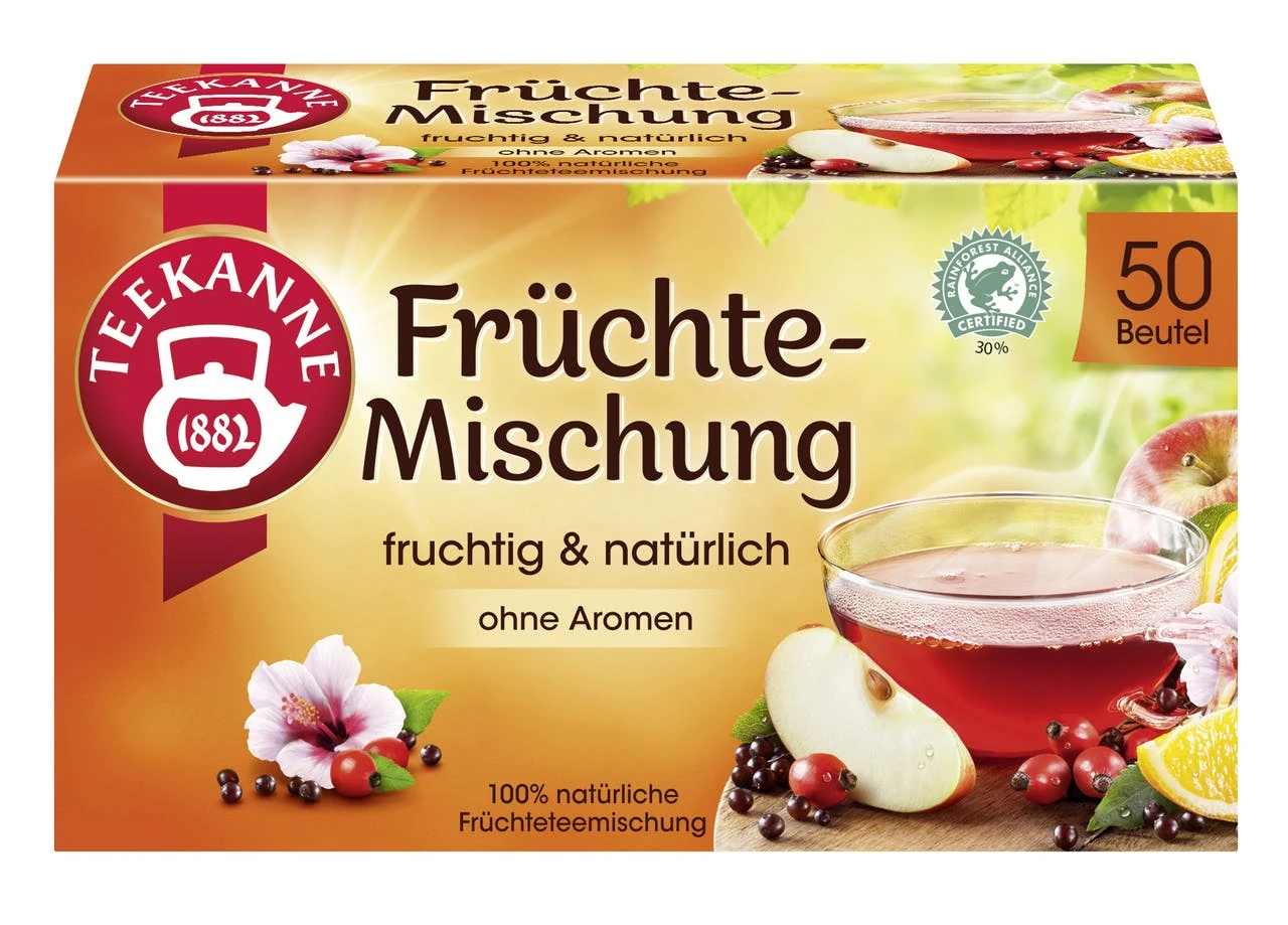 Teekanne Früchtetee Früchte-Mischung 50 Teebeutel (150g)