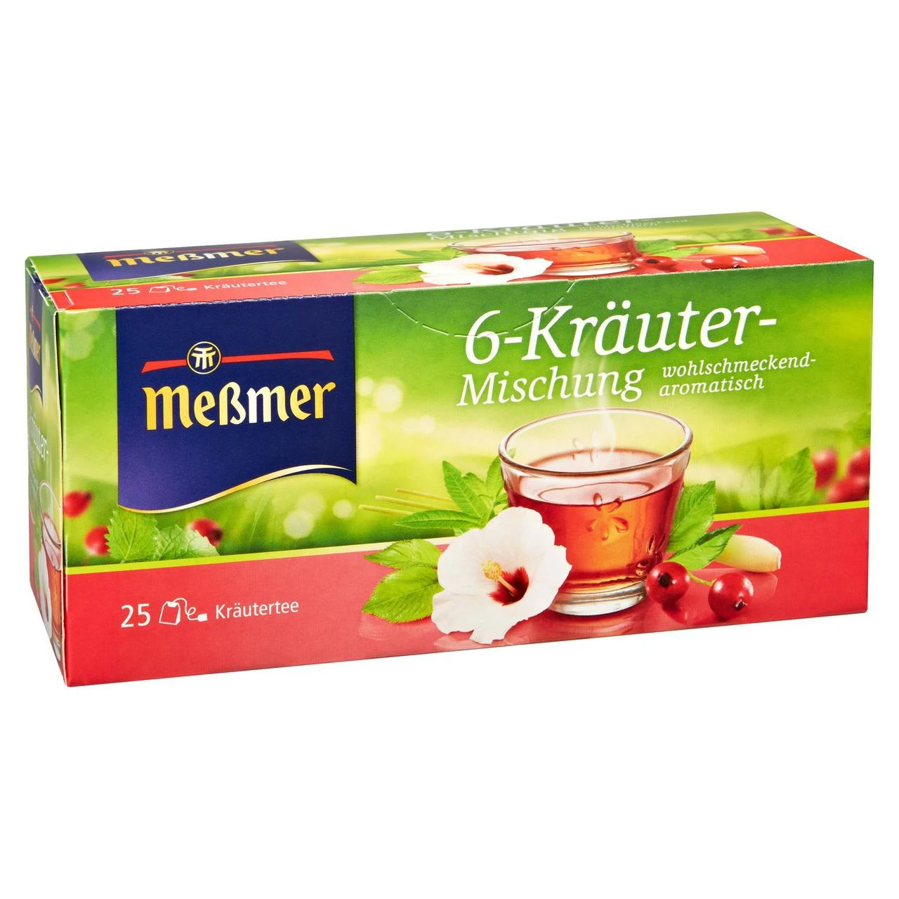 Meßmer Kräutertee 6 Kräuter Mischung 25 Teebeutel (45g) 1 Meßmer Kräutertee 6 Kräuter Mischung 25 Teebeutel (45g)